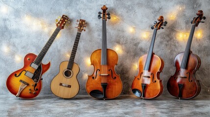 Stringed Instruments and Festive Lights: A Musical Still Life