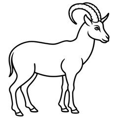 Ibex in a Single Stroke Vector Design