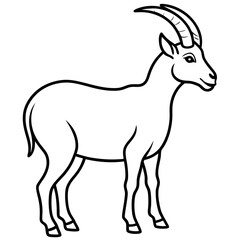 Ibex in a Single Stroke Vector Design