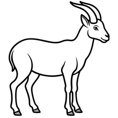 Ibex in a Single Stroke Vector Design