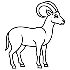 Ibex in a Single Stroke Vector Design