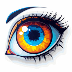 Colorful eye vector illustration. Isolated on white background. Vector illustration.