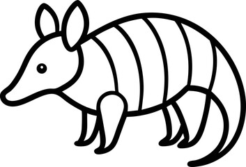 Armadillo icon line art vector on transparent background