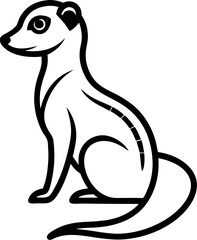 Meerkat icon line art vector on transparent background