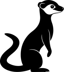 Meerkat icon Silhouette vector on transparent background