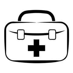 Obraz premium First Aid Supplies Icon Line Art Health & Medical Vector Illustration on Transparent Background PNG Image 