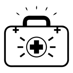 Compact First Aid Kit Icon Line Art Health & Medical Vector Illustration on Transparent Background PNG Image  