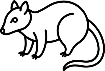 Opossum icon line art vector on transparent background