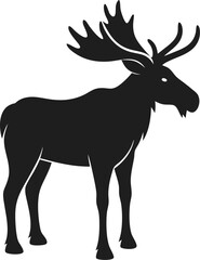 Moose icon Silhouette vector on transparent background