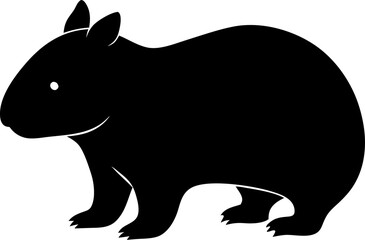 Wombat icon Silhouette vector on transparent background