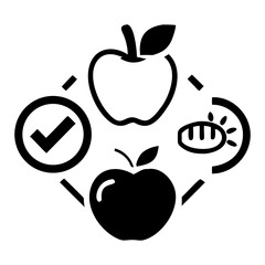 Diet and Wellness Icon Line Art Health & Medical Vector Illustration on Transparent Background PNG Image  