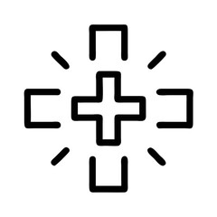 Obraz premium Medical Cross Symbol Icon Line Art Health & Medical Vector Illustration on Transparent Background PNG Image 