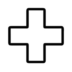 Obraz premium Emergency Cross Icon Line Art Health & Medical Vector Illustration on Transparent Background PNG Image 