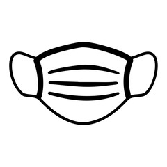 Healthcare Face Mask Icon Line Art Health & Medical Vector Illustration on Transparent Background PNG Image  