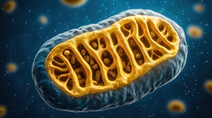 Detailed cross-section view of a mitochondrion.