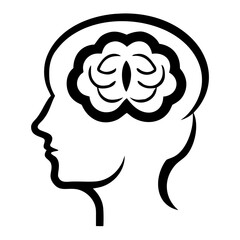 Mind Wellness Icon Line Art Health & Medical Vector Illustration on Transparent Background PNG Image  