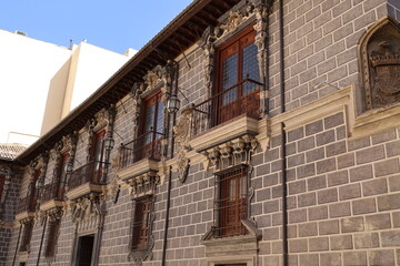 View of the facade of the Madraza of Granada of Granada, Andalusia, Spain   