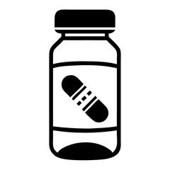 Health Supplement Bottle Icon Line Art Health & Medical Vector Illustration on Transparent Background PNG Image  