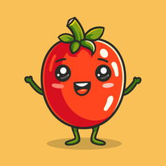 tomato cartoon character vector illustration graphic design