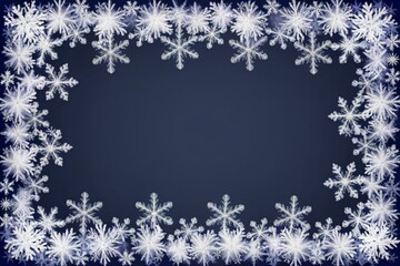 A deep blue background with a rectangular frame