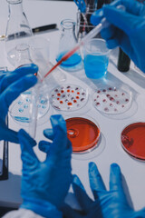 Fototapeta premium Researcher using a professional microscope
