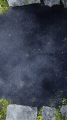 Calm water surface with delicate reflections and surrounding greenery at twilight