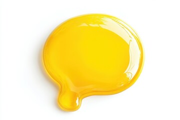 A vibrant, glossy yellow liquid droplet, perfect for food photography.