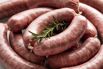 raw sausages with a marbled texture