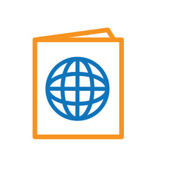 travel icon. passport symbol. exploration, adventure, vacation, camping. Line design style. vector template design