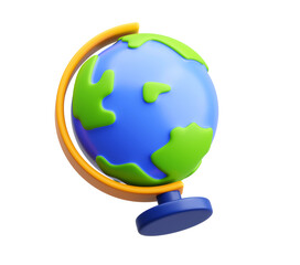 3D Globe Icon for Geography and Global Learning