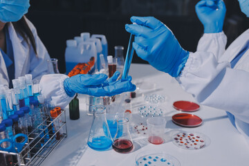 Fototapeta premium Researcher using a professional microscope