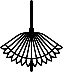 Leaf Rake Silhouette Vector – Simple Black Garden Tool Illustration