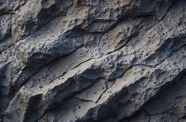 Close-Up of Weathered Rock Surface with Textured and Eroded Features