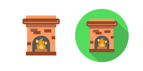 Fireplace Vector Icon