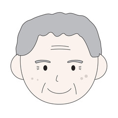 年配男性の顔イラスト