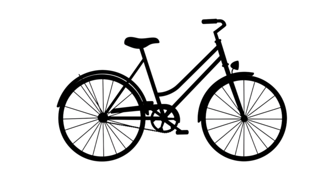 A minimalist illustration of a bicycle showcasing its sleek design, set against a plain background, ideal for transportation themes - Powered by Adobe