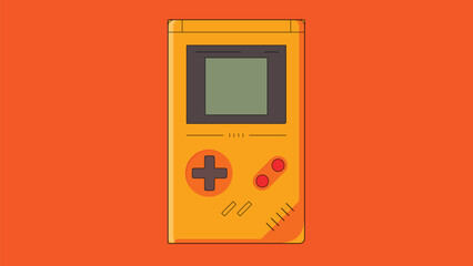 Retro style illustration of a classic game boy device, showcasing nostalgic handheld gaming with buttons and screen © Llama Studios