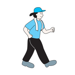 ウォーキングする女性のイラスト