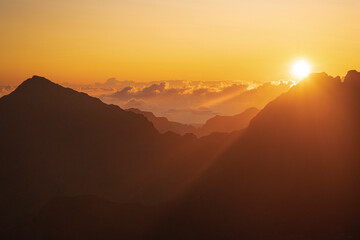 sunrise in the mountains