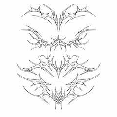 neo tribal tattoo hand drawn design isolated on white