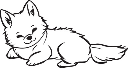 Dog Coloring Page, Dog Character For Coloring Book. Vector illustrations design. Eps 10