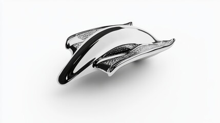 Obraz premium A sleek and shiny dolphin sculpture designed with creative flair. This artistic piece evokes grace and elegance in its polished form. Transform any space with this artwork. Generative AI