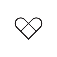heart icon editable outline stroke vector eps