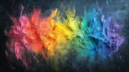Vibrant abstract rainbow splash artwork radiating energy and color in an artistic display of creativity and emotion.