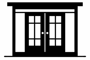 Shoji Sliding Door Silhouette Vector Illustration