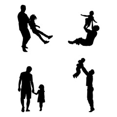 Father Playing with Daughter Silhouette Bundle – Joyful Parenting Graphics