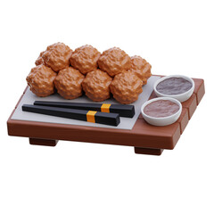 Karaage Ball for Japanese Food 3D Icon