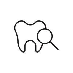 tooth checking search icon editable outline stroke vector eps