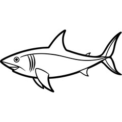 One-Line Mako Shark Vector
