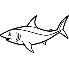 One-Line Mako Shark Vector